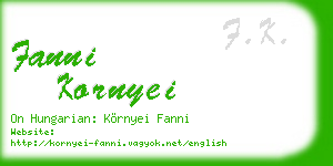 fanni kornyei business card
